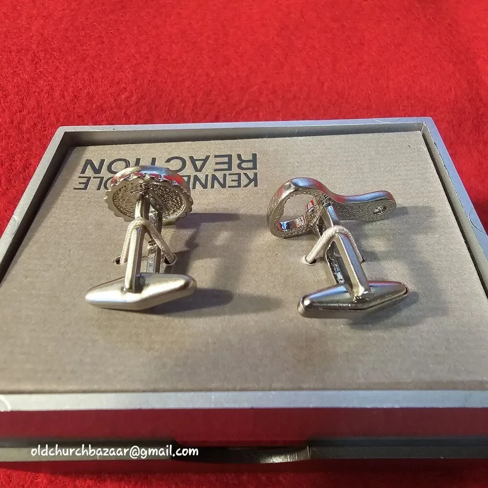 Kenneth Cole REACTION Cuff Links, silvertone - Bottle Opener & Cap